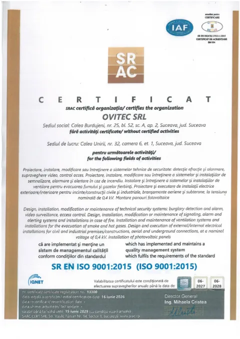 Document: SR EN ISO 9001:2015 — managementul calității